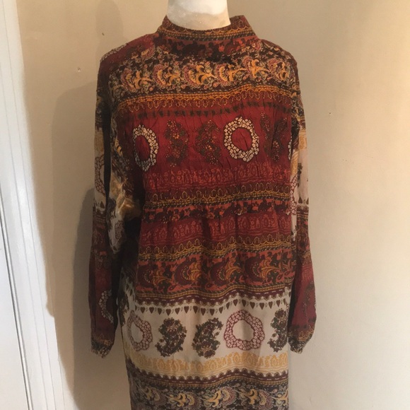 “BOHO” Vintage Brown Dress. - Picture 3 of 16